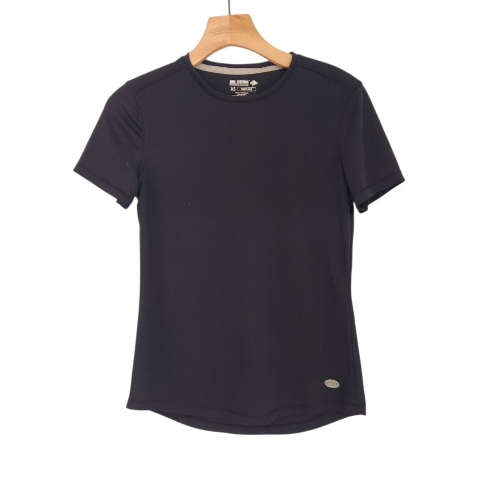 Reel Legends Freeline Shirt Black Short Sleeve Crew Neck Womens XS EUC